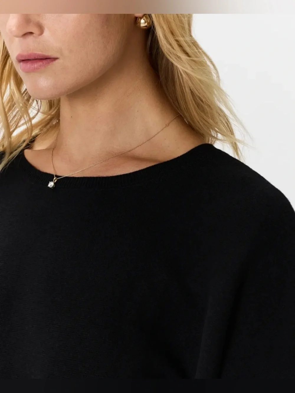 NWOT Quince Lightweight Cotton Cashmere Link-Stitch Dolman Sweater - Picture 4 of 9